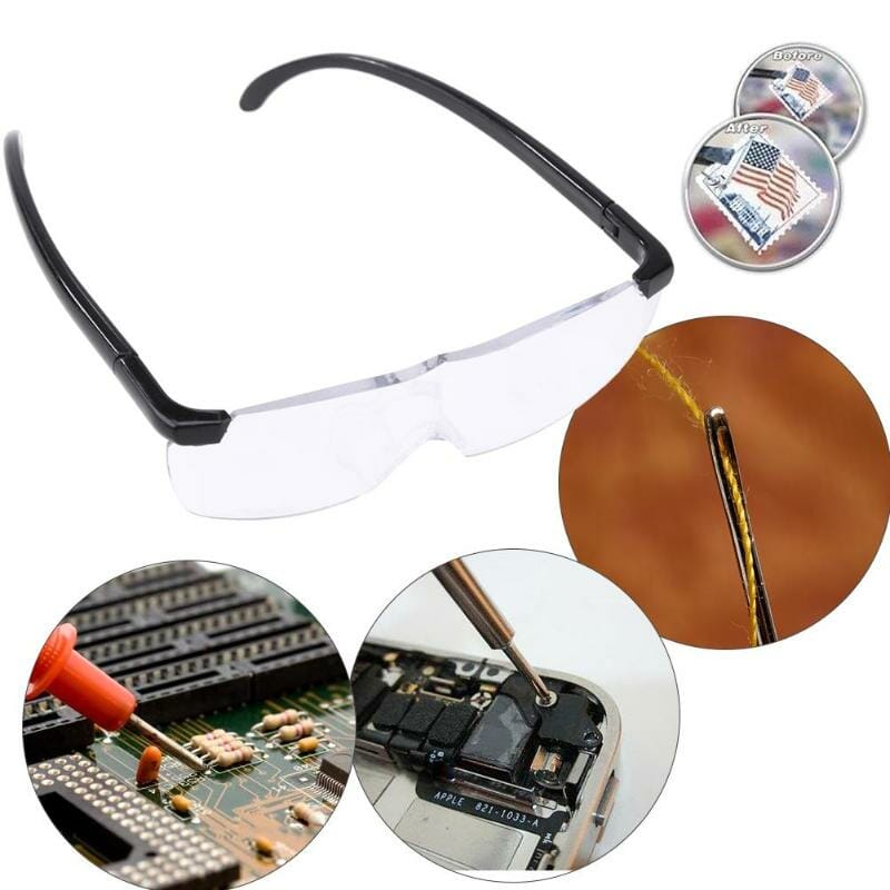 Wear Type Vision Magnifying Glasses 1.6X Eyewear Magnifier Protect Magnifier Glasses Gift for Eye protection, zoom in view
