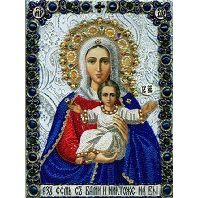 Huacan 5D Diamond Painting Virgin Mary Pictures By Rhinestones Mosaic Religion Icon Full Square Kit Diamond Embroidery