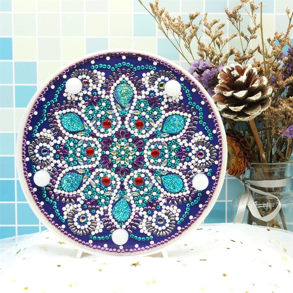 HUACAN 5D Diamond Painting LED Lamp Mandala Embroidery Mosaic Kit Christmas Decorations For Home Gift