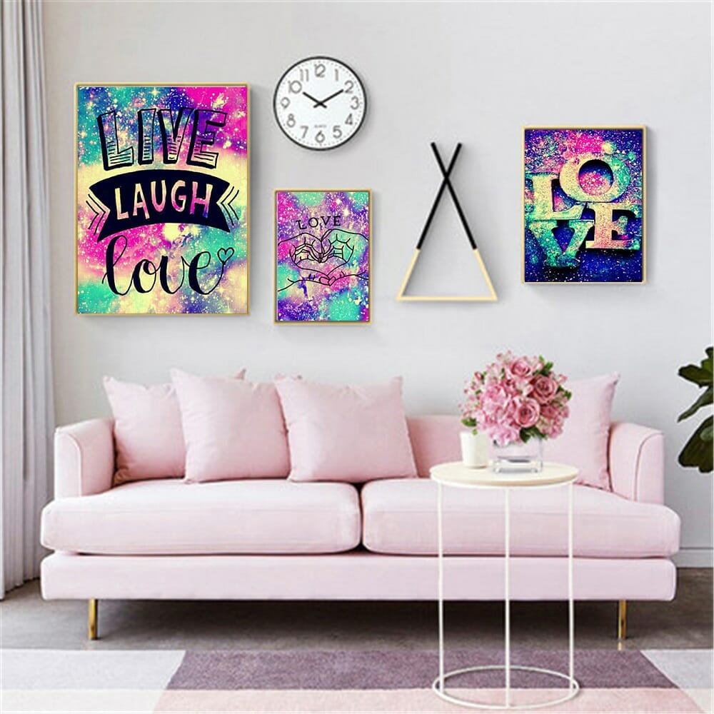 Huacan Full Square Diamond Painting Text Kit 5D DIY Diamond Embroidery Mosaic Love Decorations Home New